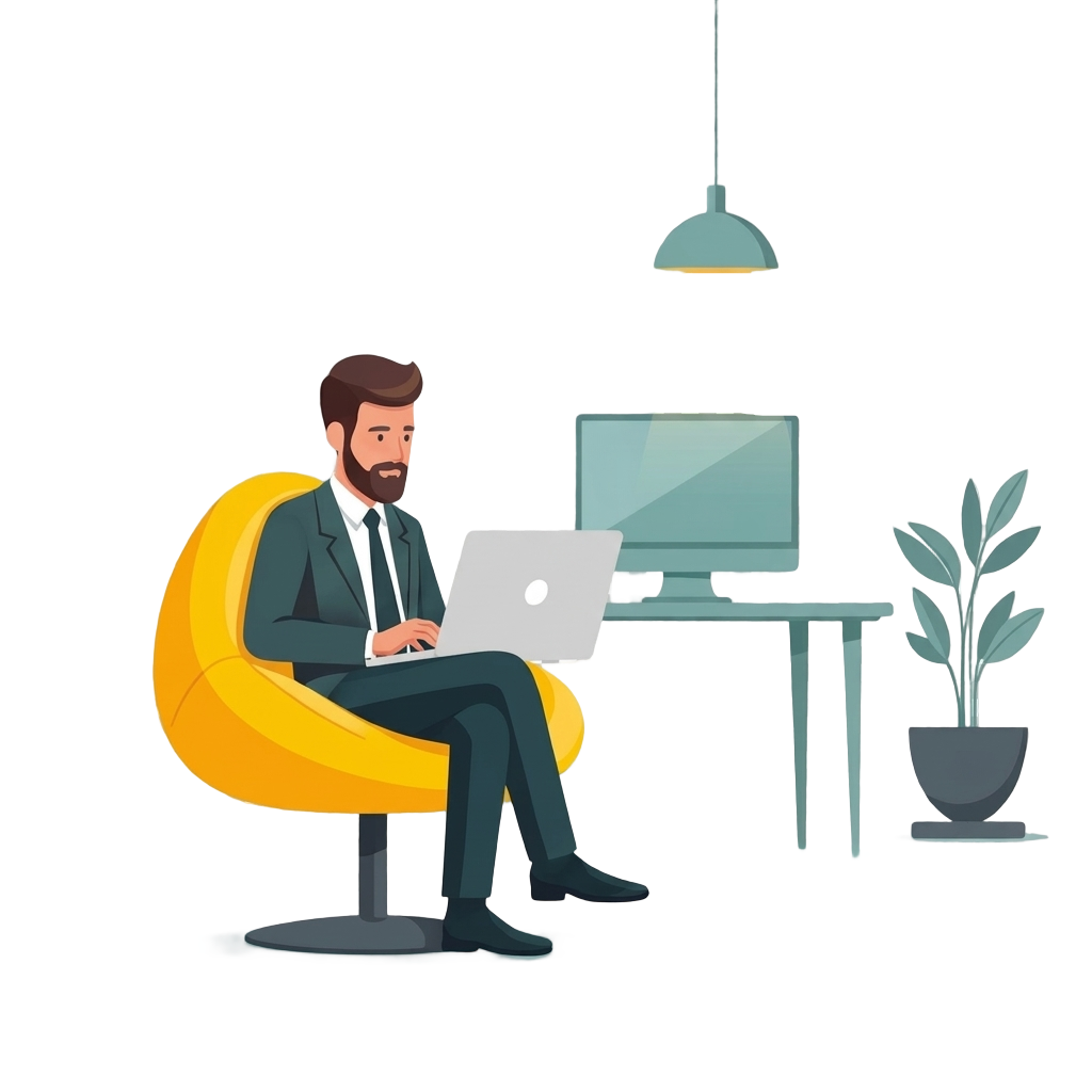 Logistics manager working on a laptop