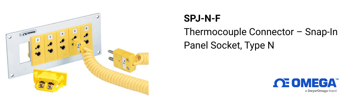 Omega SPJ-N-F Thermocouple Connector – Snap-In Panel Socket, Type N