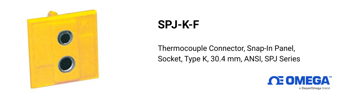 Omega SPJ-K-F Thermocouple Connector – Snap-In Panel Socket, Type K
