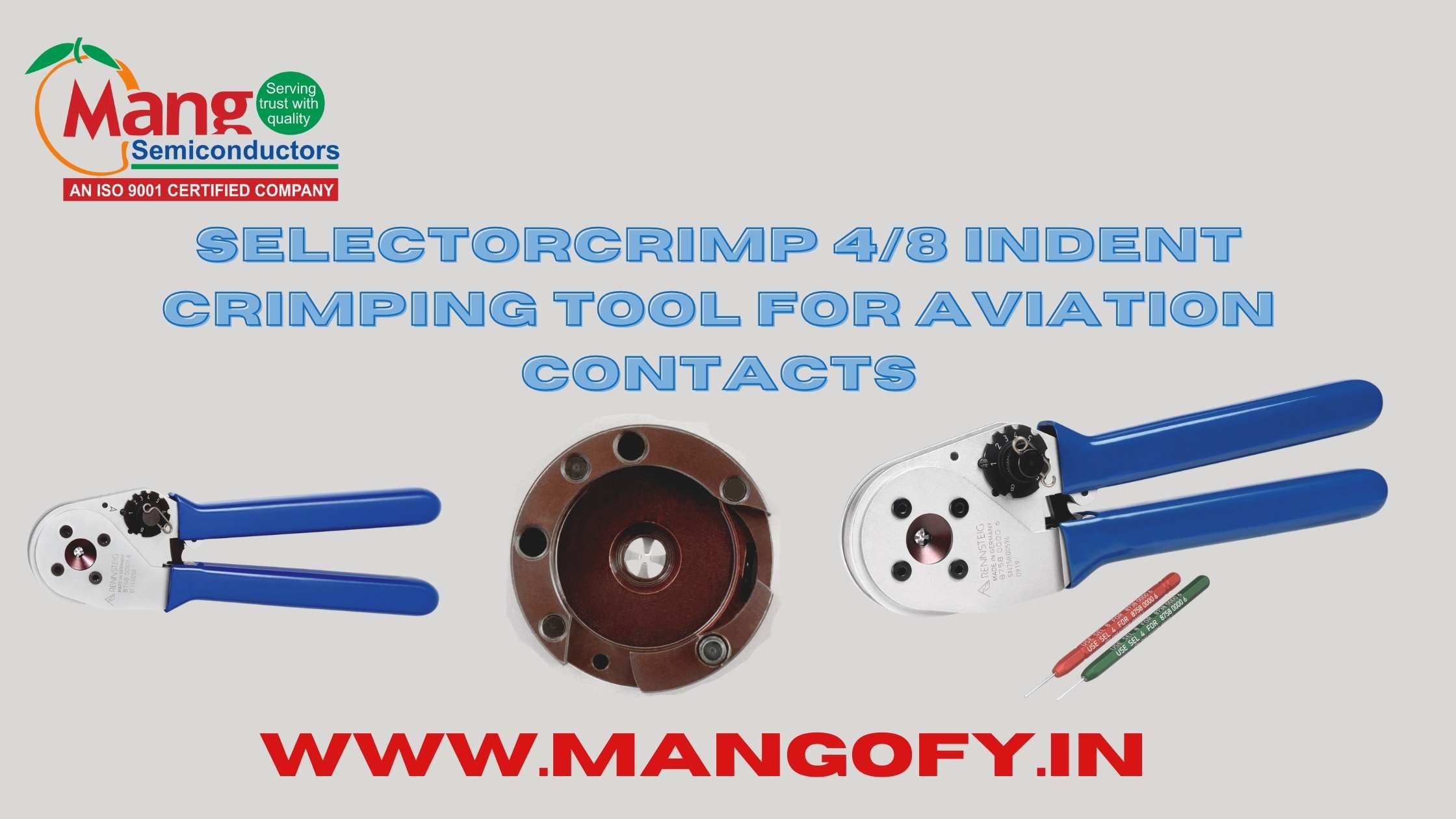 M22520/1-01  , SelectorCrimp 4/8 Indent Crimping Tool for Aviation Contacts