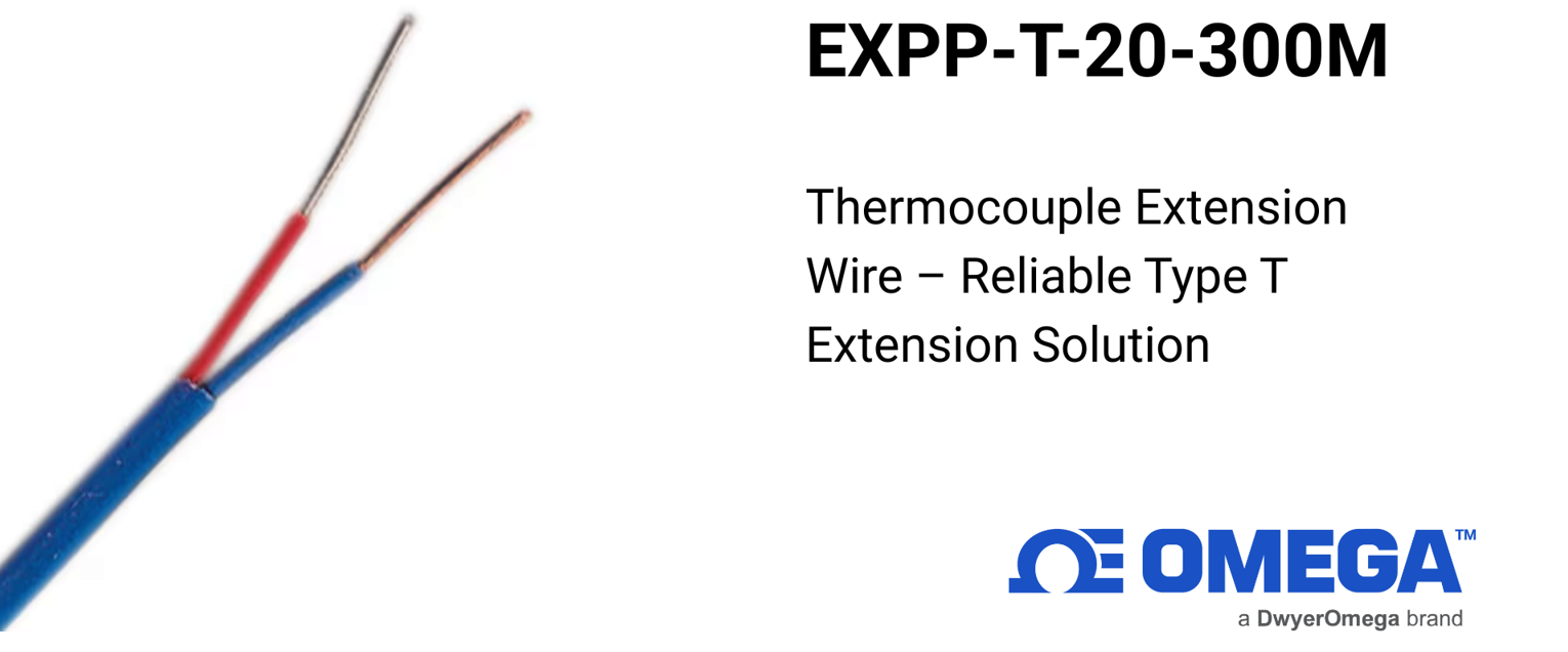 Omega EXPP-T-20-300M Thermocouple Extension Wire – Reliable Type T Extension Solution