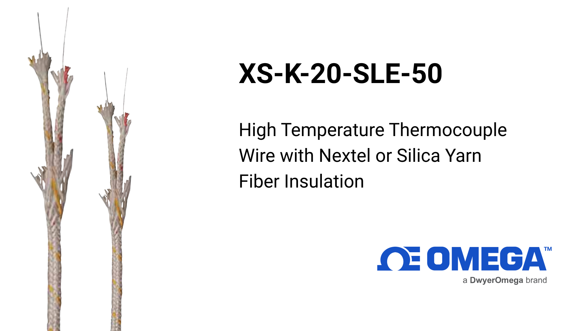 Omega XS-K-20-SLE-50: High-Temperature Thermocouple Wire with Silica Yarn Insulation