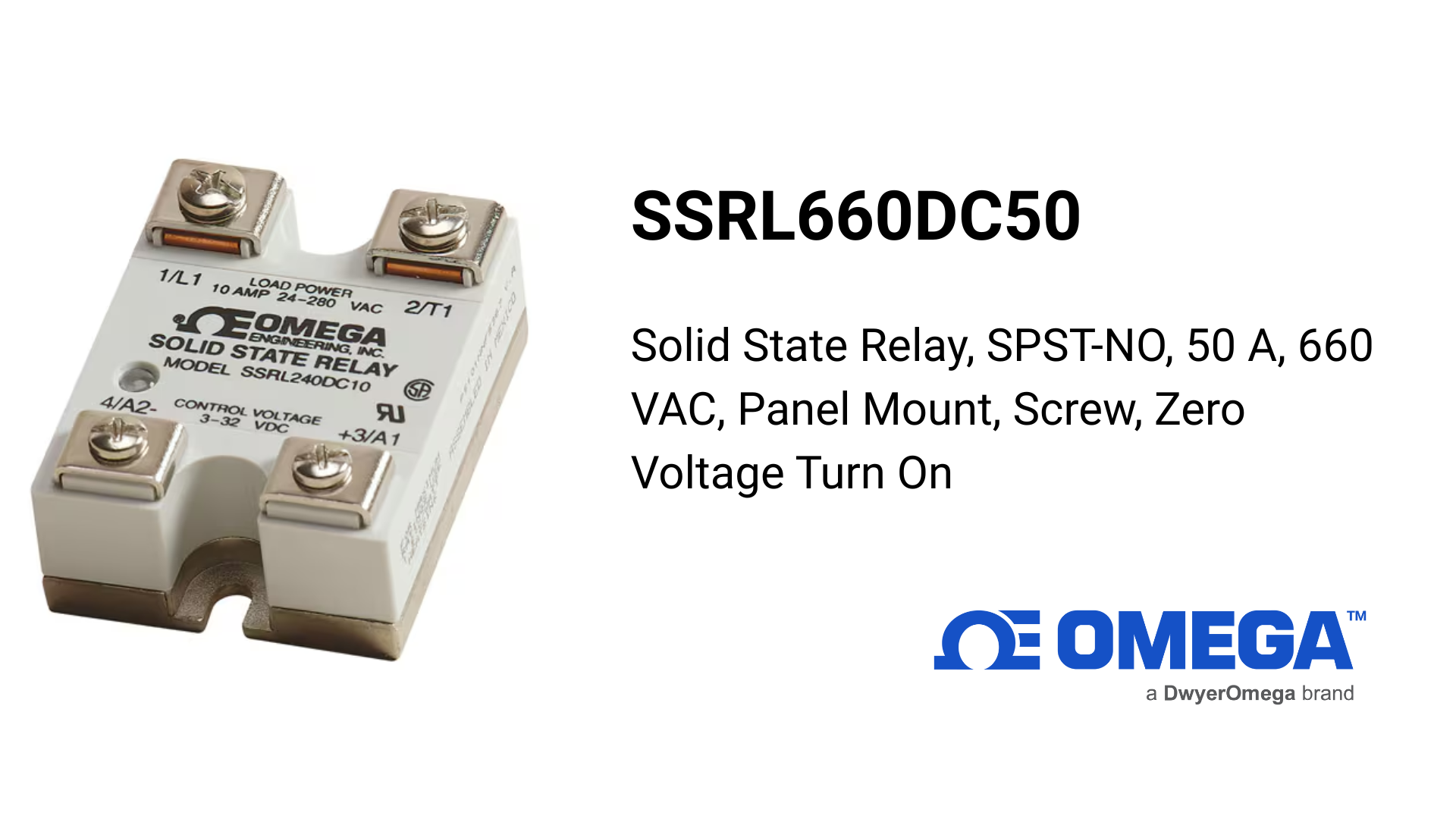 Omega SSRL660DC50: High-Capacity DC-Controlled Solid State Relay for Demanding Industrial Loads
