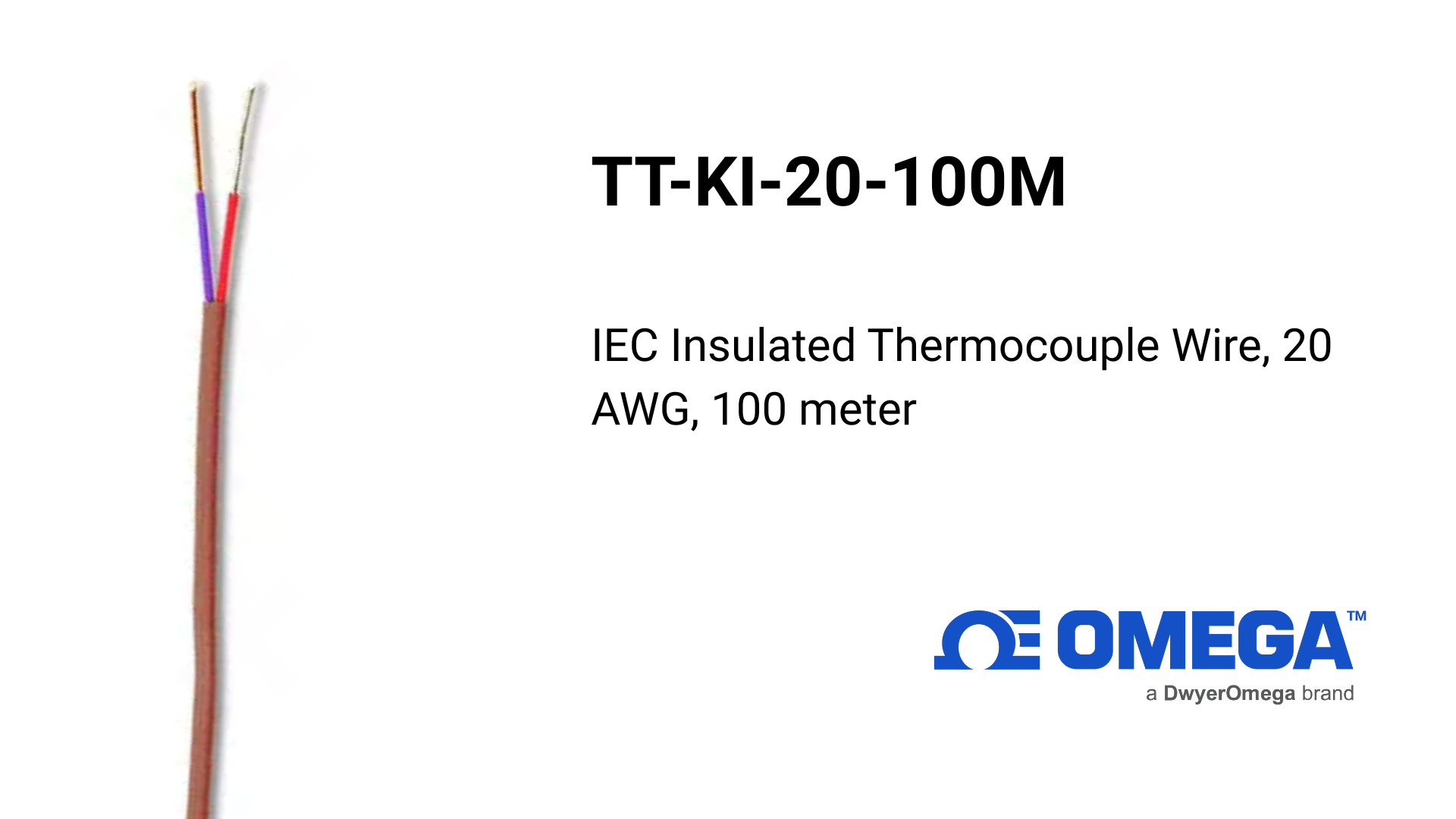 Omega TT-KI-20-100M: IEC Insulated Thermocouple Wire
